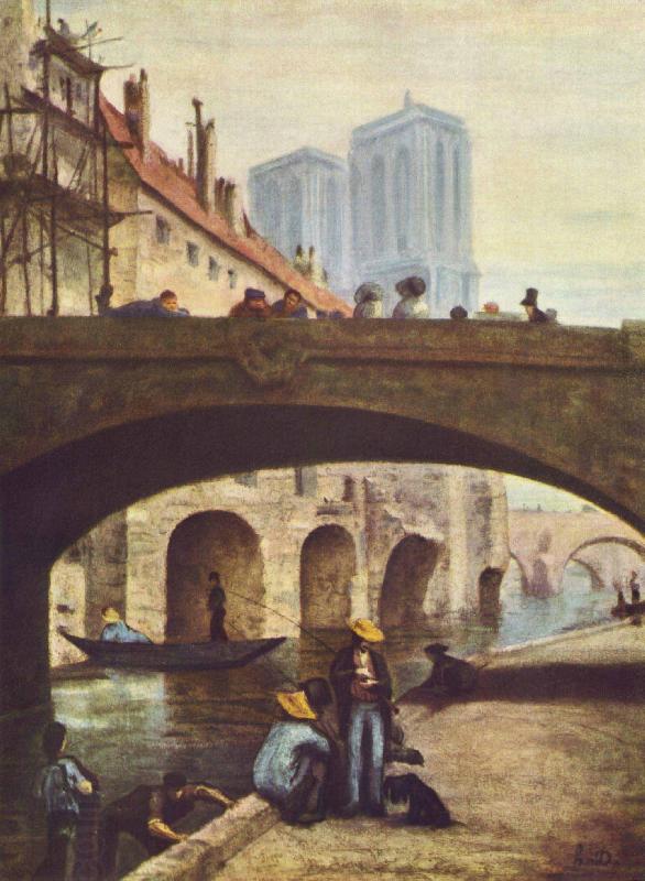 Honore Daumier Der Kunstler vor Notre Dame China oil painting art